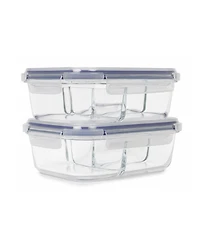 Sedona Kitchen 2-Pack Three Compartment Glass Storage Set