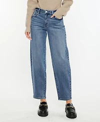 Kancan Women's High Rise Barrel Jeans