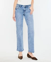 Kancan Women's Mid Rise True Straight Jeans
