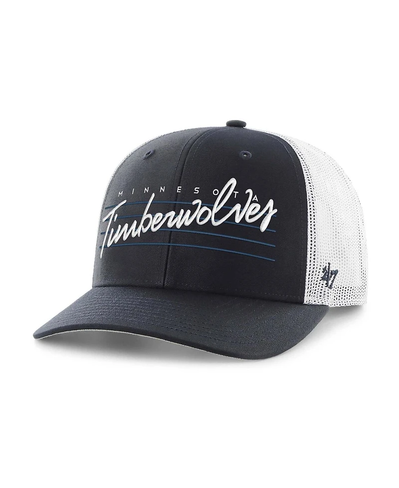 '47 Brand Men's Navy Minnesota Timberwolves Downburst Trucker Adjustable Hat