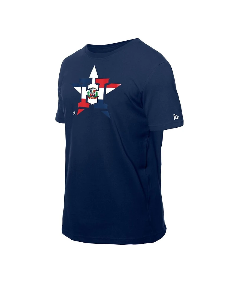 New Era Men's Navy Houston Astros Dominican Republic Flag Logo T-Shirt