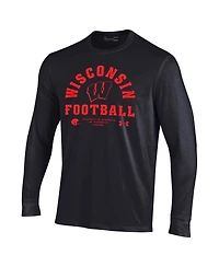 Under Armour Men's Wisconsin Badgers 2025 Sideline Football Performance Cotton Long Sleeve T-Shirt