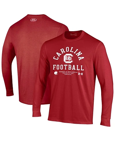 Under Armour Men's Garnet South Carolina Gamecocks 2025 Sideline Football Performance Cotton Long Sleeve T-Shirt