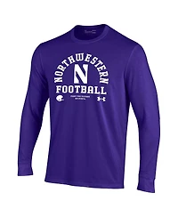 Under Armour Men's Purple Northwestern Wildcats 2025 Sideline Football Performance Cotton Long Sleeve T-Shirt