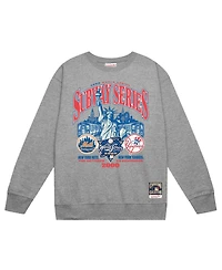 Mitchell & Ness Men's Heather Gray New York Yankees vs. Mets 2000 World Series Pullover Sweatshirt