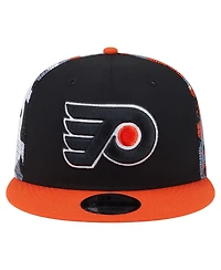 New Era Men's Black/Orange Philadelphia Flyers Camo Meshback 9FIFTY Snapback Hat