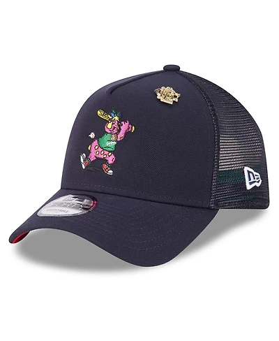 New Era Men's Navy Cleveland Guardians 2025 Big League Chew A-Frame 9FORTY Adjustable Trucker Hat