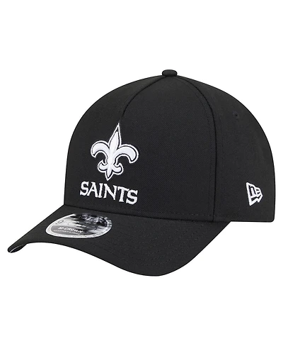 New Era Men's Black New Orleans Saints Team Collection 9FORTY M-crown A-Frame Adjustable Hat