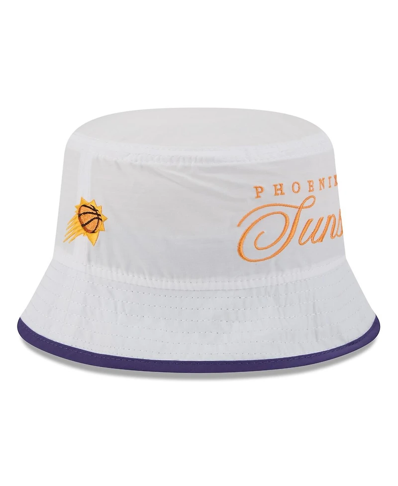 New Era Men's White/Purple Phoenix Suns 2025 Nba Draft Nylon Bucket Hat