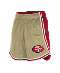New Era Women's Gold/Scarlet San Francisco 49ers Throwback Sport Classics Mesh Shorts