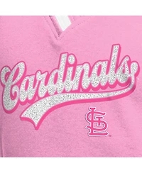 New Era Big Girls Pink St. Louis Cardinals Mommy Me Raglan V-Neck T-Shirt