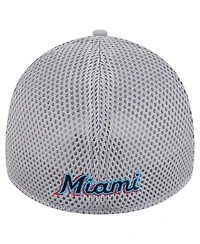New Era Men's Gray Miami Marlins Linear 39THIRTY Flex Hat