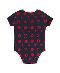 Outerstuff Big Boys and Girls Navy Atlanta Braves On Deck 2-Piece Diaper Cover Set