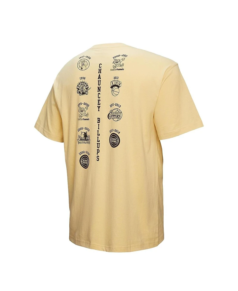 Mitchell & Ness Men's Chauncey Billups Cream Detroit Pistons Premium T-Shirt