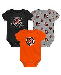 Outerstuff Baby Boys and Girls 3-Pack Cincinnati Bengals Team Starter Bodysuit Set