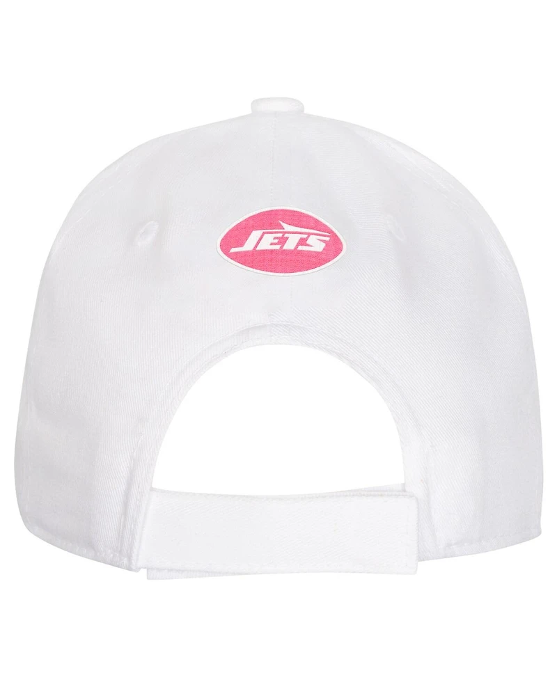 Outerstuff Big Girls New York Jets All White Structured Adjustable Hat
