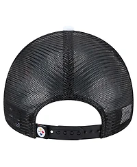 New Era Preschool Black Pittsburgh Steelers Sport Night Color Block 9FORTY A-Frame Trucker Adjustable Hat
