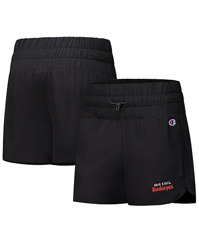 Champion Women's Black Ohio State Buckeyes Tailgate Her Woven Shorts