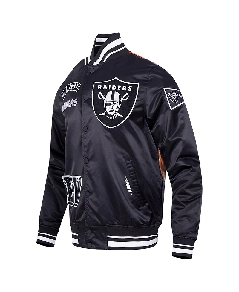 Pro Standard Men's Black Las Vegas Raiders Sublimated Satin Full-Snap Jacket