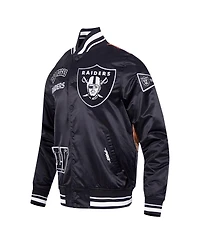 Pro Standard Men's Black Las Vegas Raiders Sublimated Satin Full-Snap Jacket