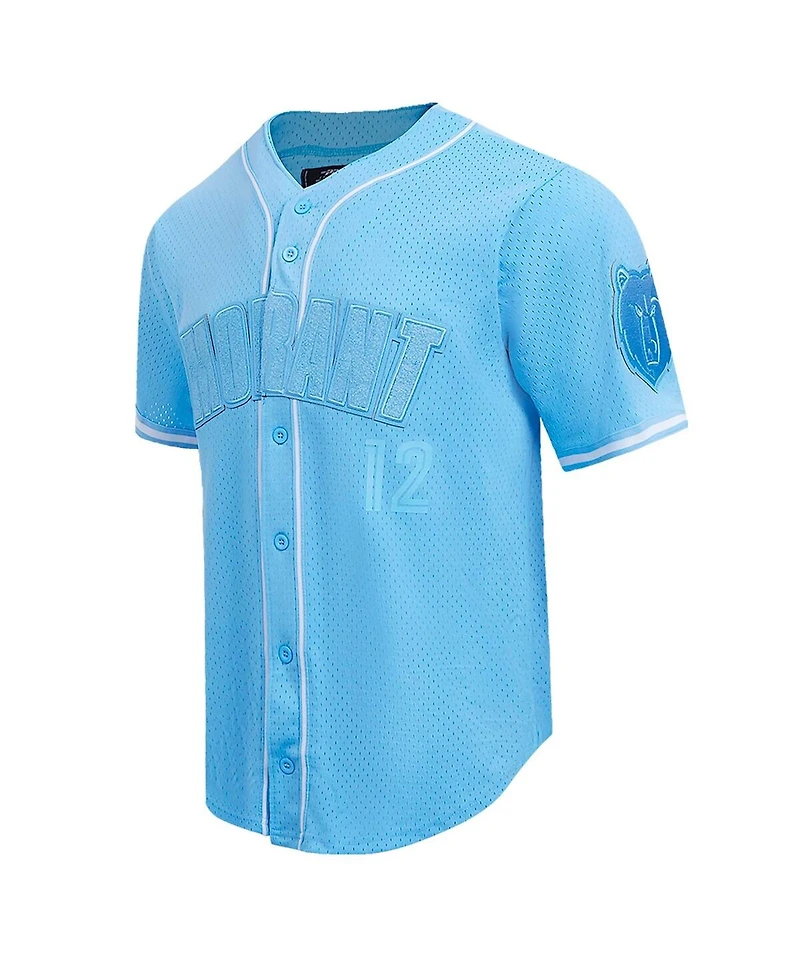 Pro Standard Men's Ja Morant Light Blue Memphis Grizzlies Triple Tonal Mesh Button-Up Shirt