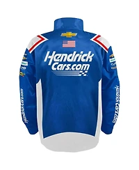 Hendrick Motorsports Team Collection Men's Blue Kyle Larson Hendrickcars.com Full-Snap Nylon Uniform Jacket