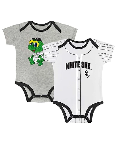Outerstuff Big Boys and Girls Gray/White Chicago White Sox 2-Pack Play Ball Bodysuit Set