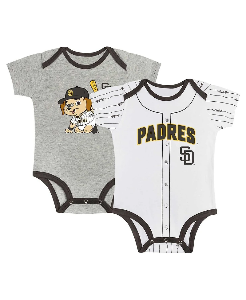 Outerstuff Big Boys and Girls Gray/White San Diego Padres 2-Pack Play Ball Bodysuit Set