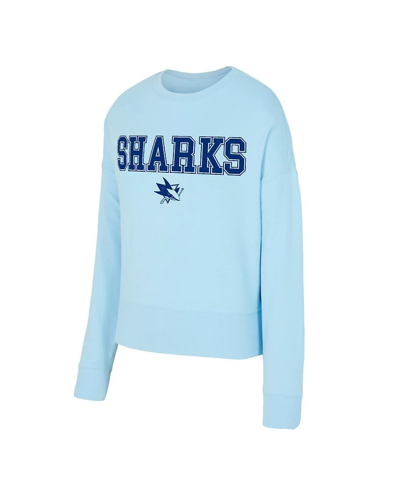 Concepts Sport Women's Light Blue San Jose Sharks Tonal Pullover Sweatshirt