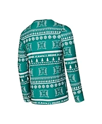 Concepts Sport Men's 2-Pieace Green Hawaii Rainbow Warriors Swivel Long Sleeve Top and Pants Sleep Set