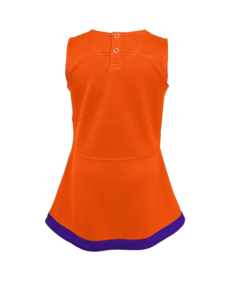 Outerstuff Big Girls Orange Clemson Tigers Cheer Captain Jumper Dress