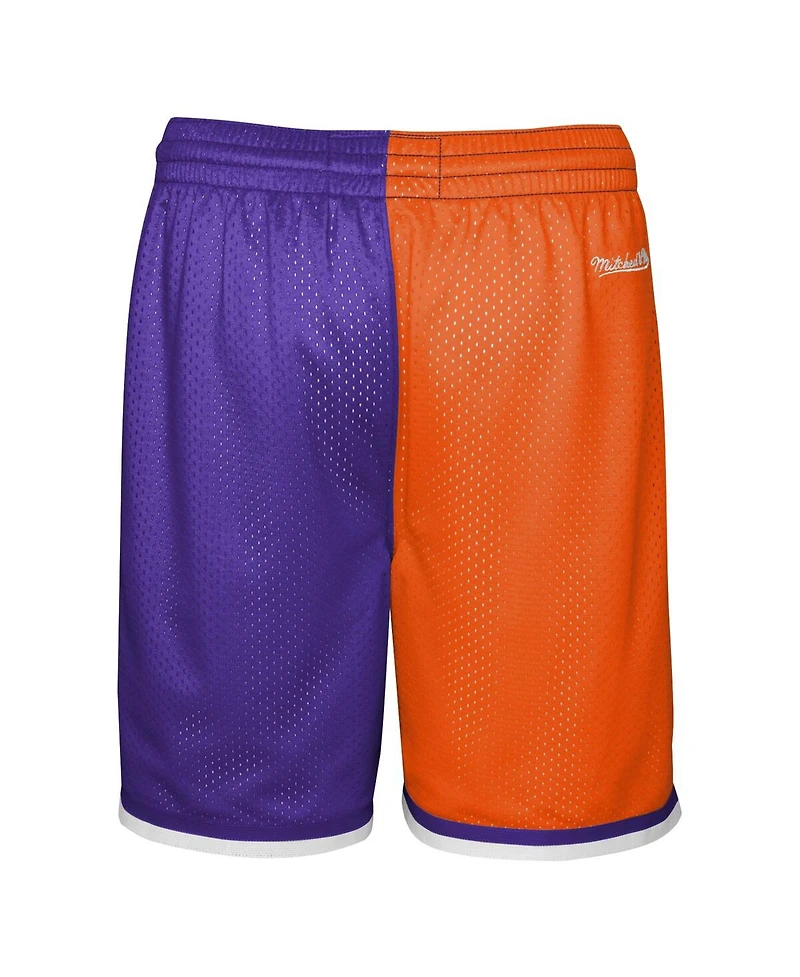 Mitchell & Ness Big Boys and Girls Orange/Purple Phoenix Suns Hardwood Classics Face 5.0 Shorts