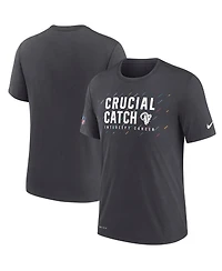 Nike Men's Charcoal Los Angeles Rams Nfl Crucial Catch Performance T-Shirt