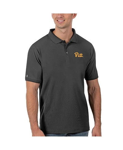 Antigua Men's Anthracite Pitt Panthers Legacy Pique Polo Shirt