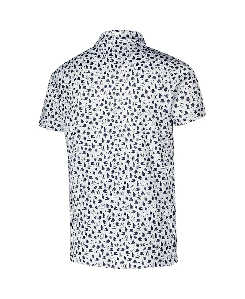 Garb Big Boys and Girls White Michigan Wolverines Earnest Allover Print Polo Shirt