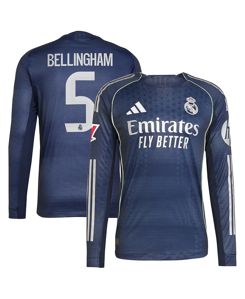 Adidas Men's Jude Bellingham Blue Real Madrid 2025/26 Away Authentic Long Sleeve Player Jersey