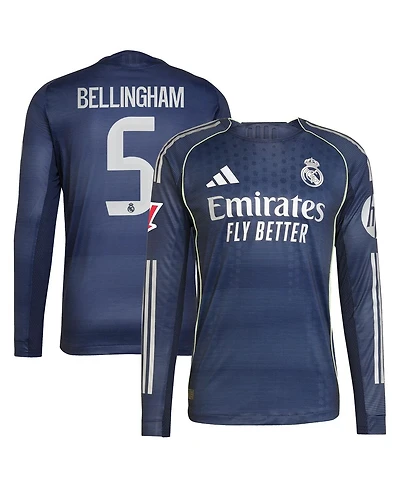 Adidas Men's Jude Bellingham Blue Real Madrid 2025/26 Away Authentic Long Sleeve Player Jersey