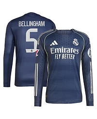 Adidas Men's Jude Bellingham Blue Real Madrid 2025/26 Away Authentic Long Sleeve Player Jersey
