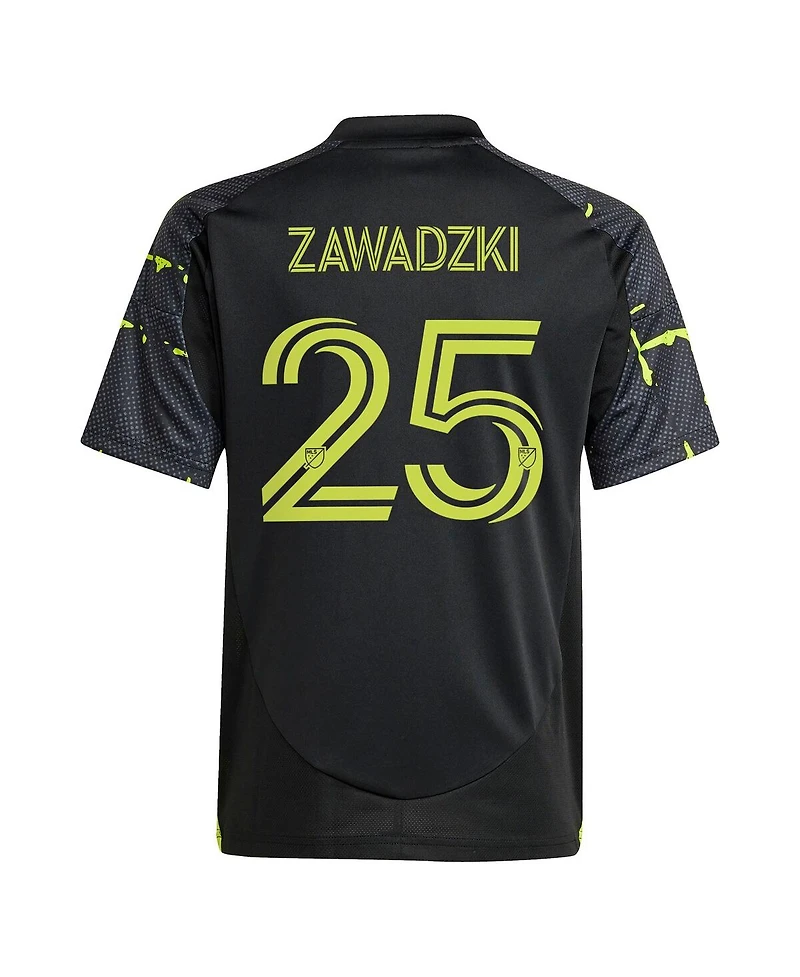 Adidas Big Boys and Girls Sean Zawadzki Black Columbus Crew 2025 The Goosebumps Kit Replica Player Jersey