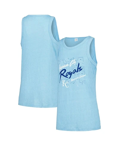 Soft As A Grape Women's Light Blue Kansas City Royals Gauze High Neck Tank Top