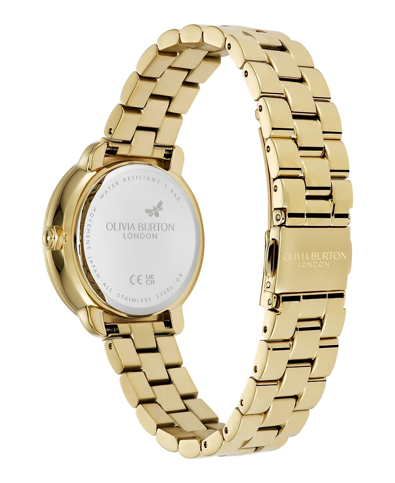 Olivia Burton Women's Moonphase Gold Tone Stainless Steel Bracelet Watch, 34mm