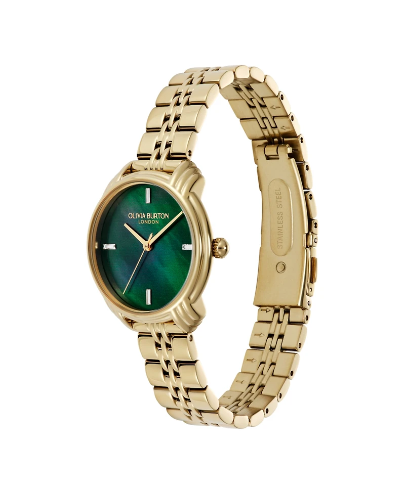 Olivia Burton Women's Art Deco 2.0 Gold Tone Stainless Steel Bracelet Watch, 30mm