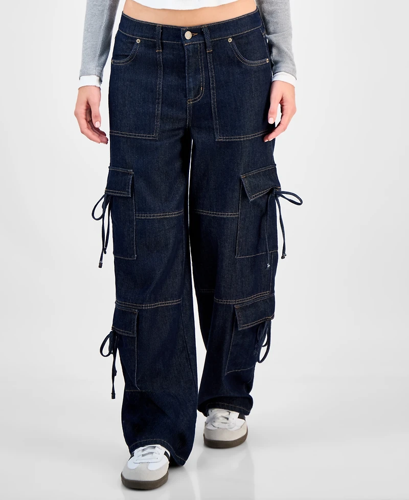 Vanilla Star Juniors' Tie-Side Cargo Jeans