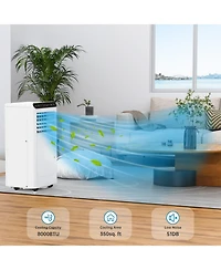 gaomon 10,000 Btu Portable Ac, 3-in-1 Cooling, Dehumidifier & Fan with Remote, 24H Timer, White + Black