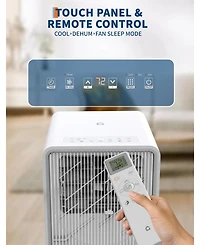 8,000 Btu Portable Ac, 3-in-1 Quiet Cooling Unit with Remote for 350 Sq.Ft, White