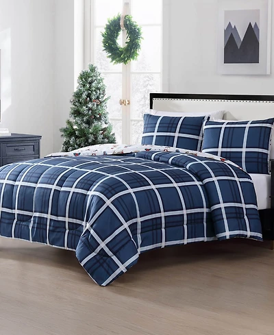Hallmart Collectibles Holiday Town Dogs 3-Pc. Comforter Set
