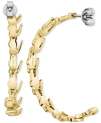 Lacoste Medium Crocodile C-Hoop Earrings, 2"