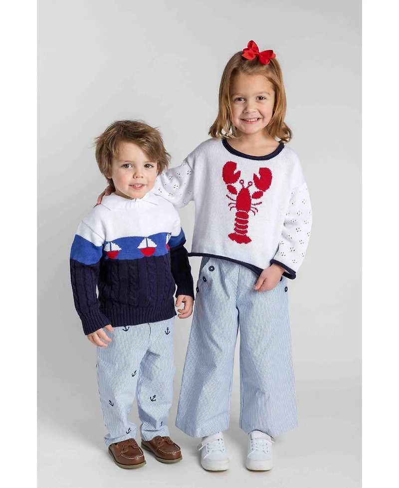 Florence Eiseman Toddler Boys Sweater With Sailboats