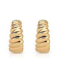 Ettika Modern Ribbed Hoops Earrings