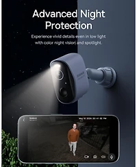 Baseus Wireless Outdoor N1 Add on Security Camera, Requires H1 HomeStation, 2K Hd Clarity, 210-Day Battery Life, No Monthly Fee, 145° Fov, Color Night